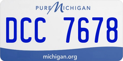 MI license plate DCC7678
