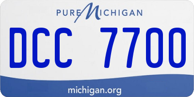 MI license plate DCC7700