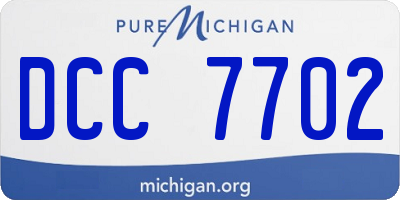 MI license plate DCC7702
