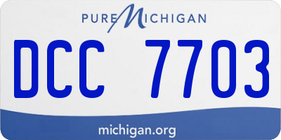 MI license plate DCC7703