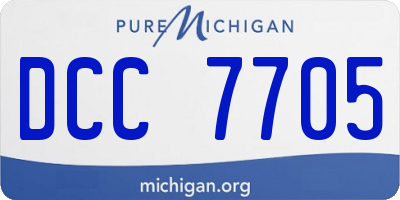 MI license plate DCC7705