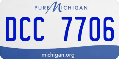MI license plate DCC7706