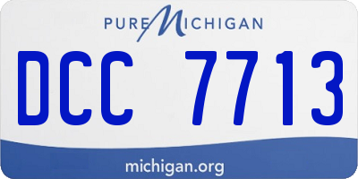 MI license plate DCC7713