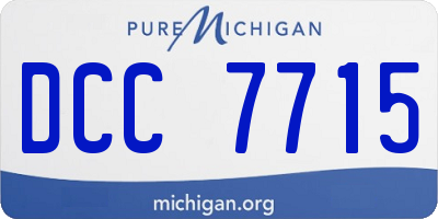 MI license plate DCC7715
