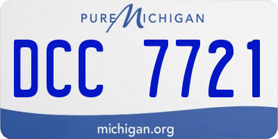 MI license plate DCC7721