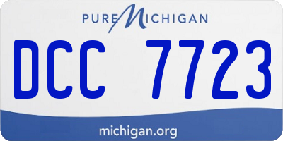 MI license plate DCC7723