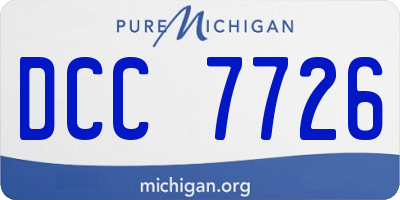 MI license plate DCC7726