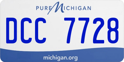 MI license plate DCC7728