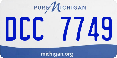 MI license plate DCC7749