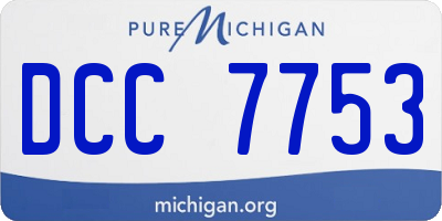 MI license plate DCC7753
