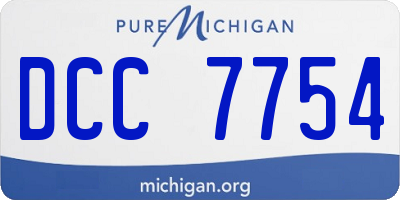 MI license plate DCC7754