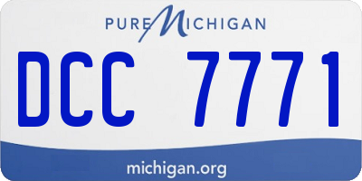 MI license plate DCC7771