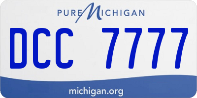 MI license plate DCC7777
