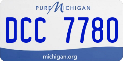 MI license plate DCC7780