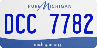 MI license plate DCC7782