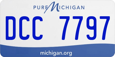 MI license plate DCC7797