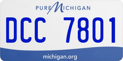 MI license plate DCC7801