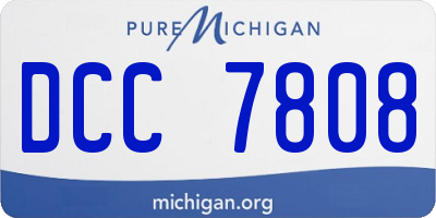 MI license plate DCC7808