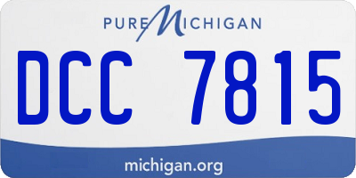 MI license plate DCC7815