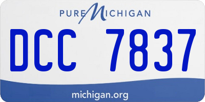 MI license plate DCC7837
