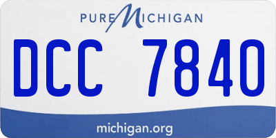 MI license plate DCC7840