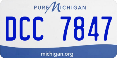 MI license plate DCC7847