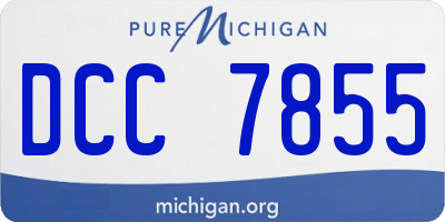 MI license plate DCC7855