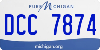 MI license plate DCC7874