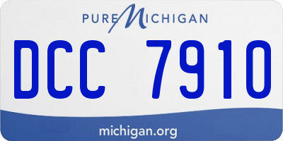 MI license plate DCC7910