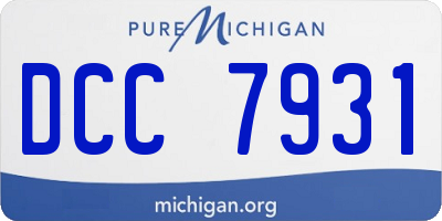 MI license plate DCC7931