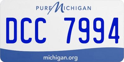 MI license plate DCC7994