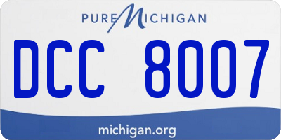 MI license plate DCC8007