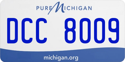 MI license plate DCC8009