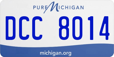 MI license plate DCC8014