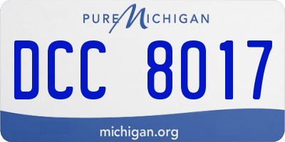 MI license plate DCC8017