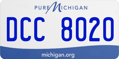MI license plate DCC8020