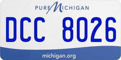 MI license plate DCC8026