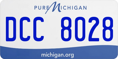 MI license plate DCC8028