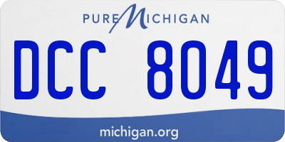 MI license plate DCC8049