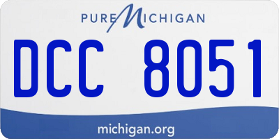 MI license plate DCC8051