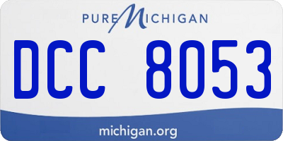 MI license plate DCC8053