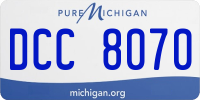 MI license plate DCC8070