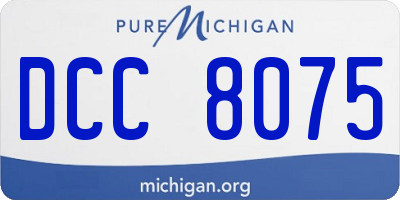 MI license plate DCC8075