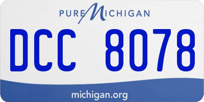 MI license plate DCC8078
