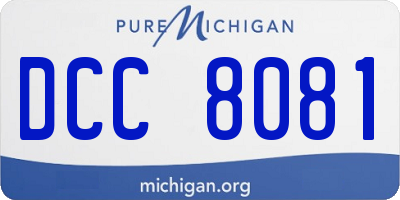 MI license plate DCC8081