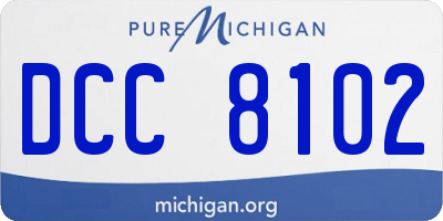 MI license plate DCC8102