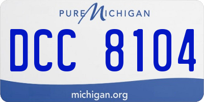 MI license plate DCC8104