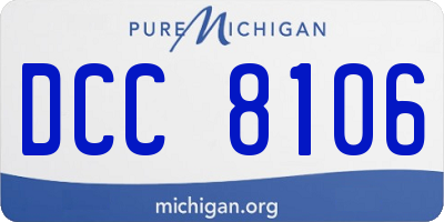 MI license plate DCC8106