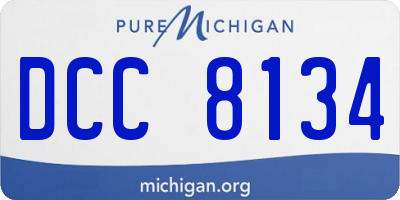 MI license plate DCC8134