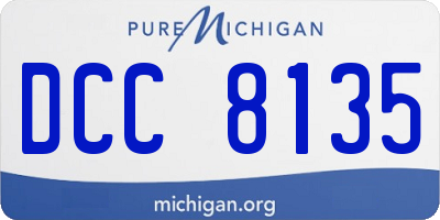MI license plate DCC8135